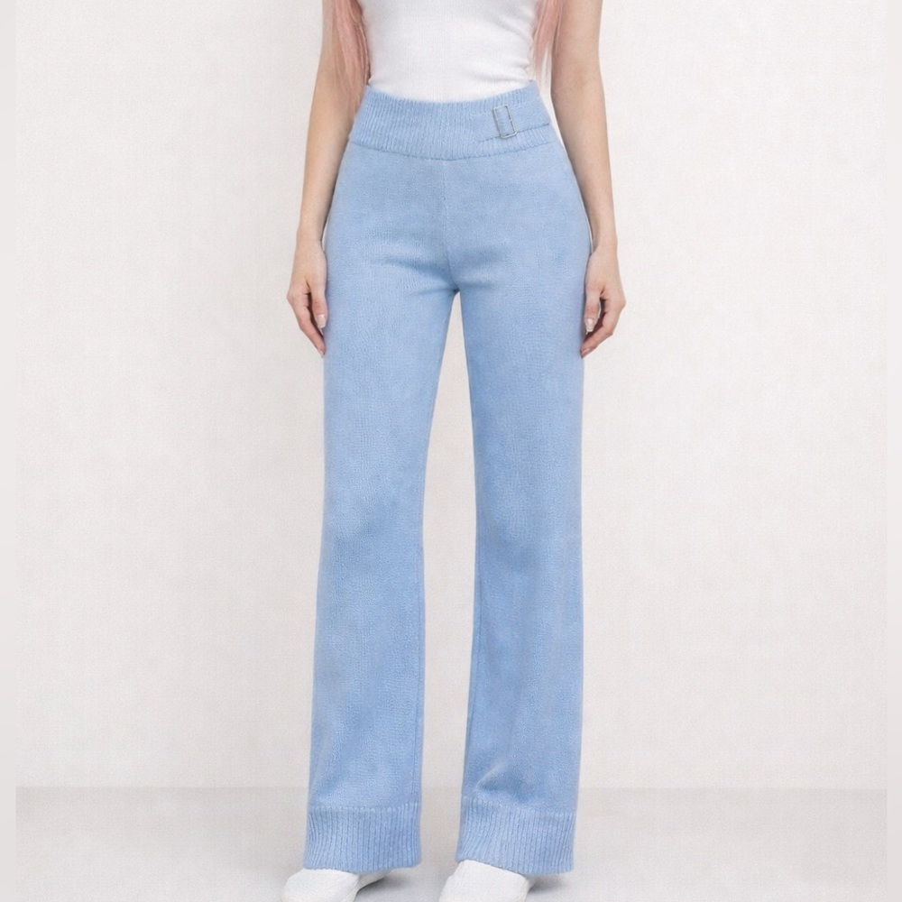NWOT Soft Blue Belt Flare Sweatpants